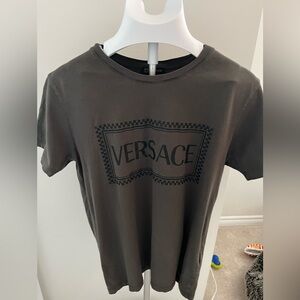 Versace Men's Dark Green Logo Tee